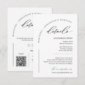 White Ivory Elegant Wedding Details エンクロージャーカード (正面/裏面)