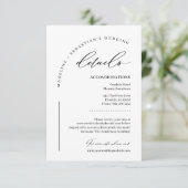 White Ivory Elegant Wedding Details エンクロージャーカード (スタンド正面)