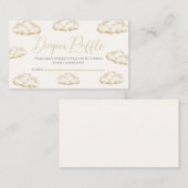 White Ivory Heaven Sent Baby Shower Diaper Raffle エンクロージャーカード (正面/裏面)