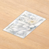 White Ivory Quiet Luxury Romantic Elegant Wedding  アクリル招待状 (レイダウン)