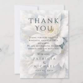 White Ivory Quiet Luxury Romantic Elegant Wedding  サンキューカード