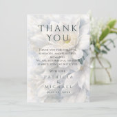 White Ivory Quiet Luxury Romantic Elegant Wedding  サンキューカード (スタンド正面)