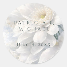 White Ivory Quiet Luxury Romantic Elegant Wedding  ラウンドシール