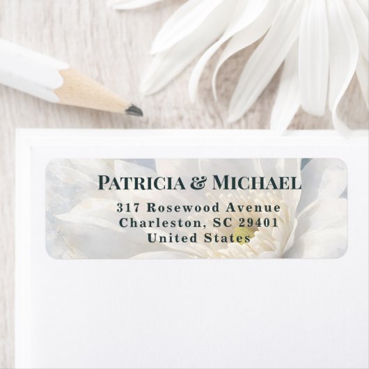 White Ivory Quiet Luxury Romantic Elegant Wedding  ラベル (インサイチュ)