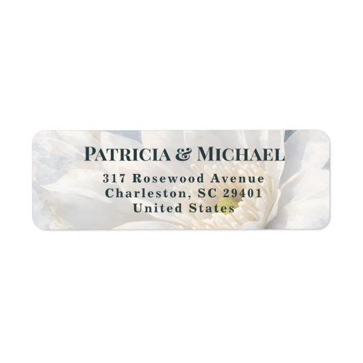 White Ivory Quiet Luxury Romantic Elegant Wedding  ラベル (正面)