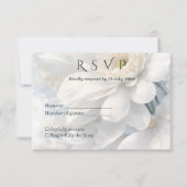 White Ivory Quiet Luxury Romantic Elegant Wedding  出欠カード (正面)