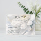 White Ivory Quiet Luxury Romantic Elegant Wedding  出欠カード (スタンド正面)