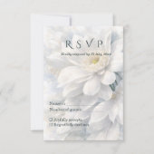 White Ivory Quiet Luxury Romantic Elegant Wedding  出欠カード (正面)