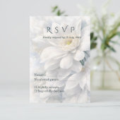 White Ivory Quiet Luxury Romantic Elegant Wedding  出欠カード (スタンド正面)