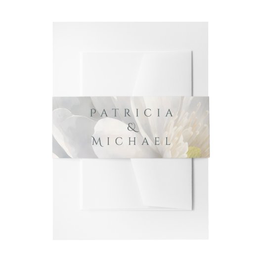 White Ivory Quiet Luxury Romantic Elegant Wedding  招待状ベリーバンド (正面例)