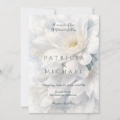 White Ivory Quiet Luxury Romantic Elegant Wedding  招待状 (正面)