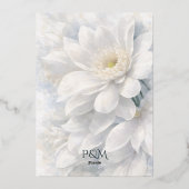 White Ivory Quiet Luxury Romantic Elegant Wedding  箔招待状 (裏面)