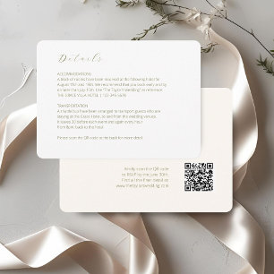 White & Ivory   Script Wedding Detail QR Code エンクロージャーカード