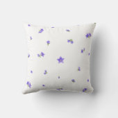 White Japanese Balloon Flower Floral Pattern クッション (裏面)