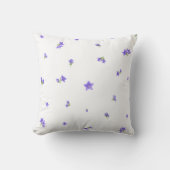 White Japanese Balloon Flower Floral Pattern クッション (正面)