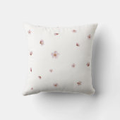 White Japanese Cherry Blossom Floral Pattern クッション (裏面)