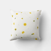 White Japanese Dandelion Floral Pattern クッション (裏面)