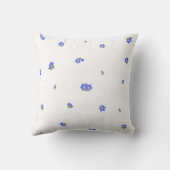 White Japanese Gentian Floral Pattern クッション (裏面)