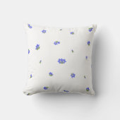 White Japanese Gentian Floral Pattern クッション (正面)