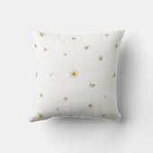 White Japanese Narcissus Floral Pattern クッション (裏面)