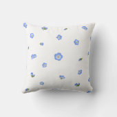 White Japanese Nemophila Floral Pattern クッション (裏面)