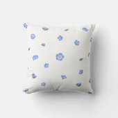 White Japanese Nemophila Floral Pattern クッション (正面)