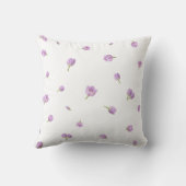 White Japanese Purple Tulip Floral Pattern クッション (裏面)