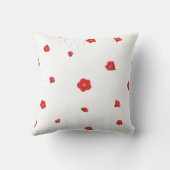White Japanese Quince Floral Pattern クッション (裏面)