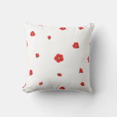 White Japanese Quince Floral Pattern クッション (正面)