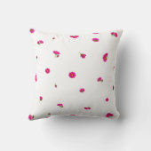 White Japanese Red Cosmos Floral Pattern クッション (裏面)