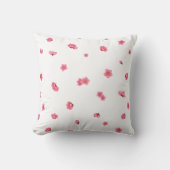 White Japanese Red Plum Blossom Floral Pattern クッション (正面)