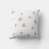 White Japanese Rosemary Floral Pattern クッション (裏面)