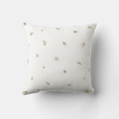 White Japanese White Cosmos Floral Pattern クッション (裏面)