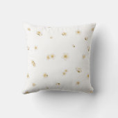 White Japanese White Plum Blossom Floral Pattern クッション (裏面)