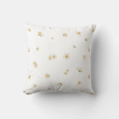 White Japanese White Plum Blossom Floral Pattern クッション (正面)