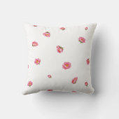 White Japanese Winter Peony Floral Pattern クッション (裏面)