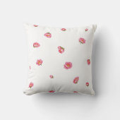 White Japanese Winter Peony Floral Pattern クッション (正面)