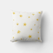 White Japanese Wintersweet Floral Pattern クッション (正面)