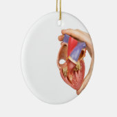 white.jpgのモデル開いた人間のハートを保持する手 セラミックオーナメント (右)