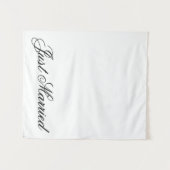 White Just Married Fabric Car Wedding Banner Sign タペストリー (正面(横))