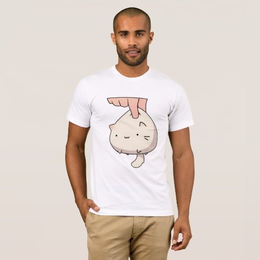 White Kawaii Kitten Tシャツ (正面フル)