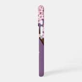 White Kimono Kokeshi Doll Cute Geisha Girl Purple iPhone 16ケース (左側面)