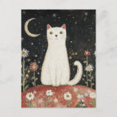 White Kitty and the Moon ポストカード (正面)