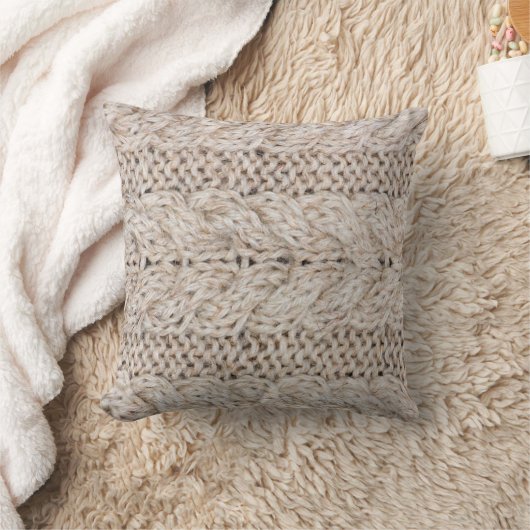 White knitting wool texture background. クッション (ブランケット)