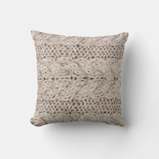 White knitting wool texture background. クッション (正面)
