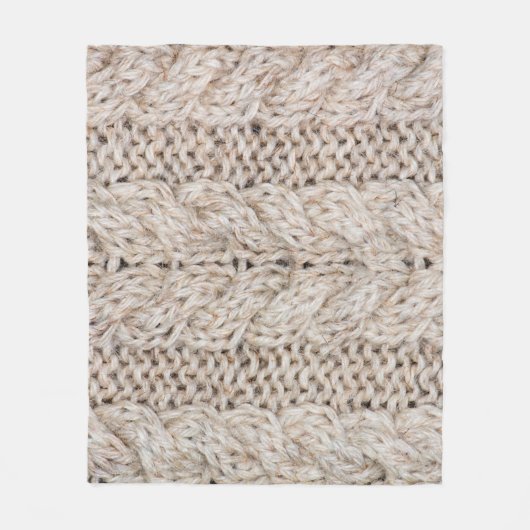 White knitting wool texture background. フリースブランケット (正面)