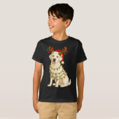 White Lab Christmas Tree Light Pajama Labrador Dog Tシャツ (正面フル)