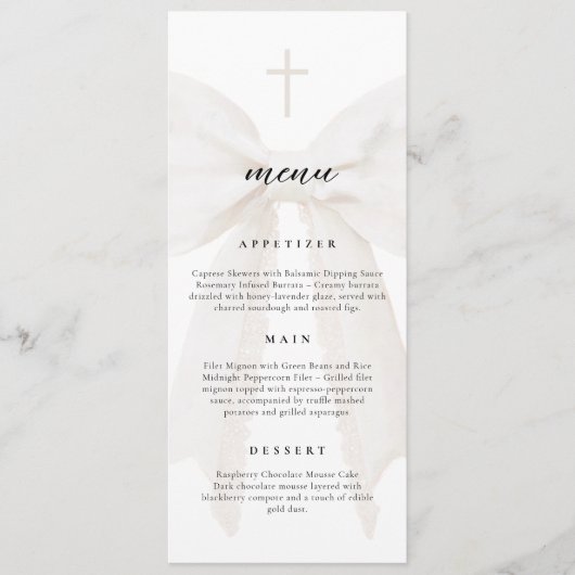 White Lace Bow Baptism  メニュー (正面)