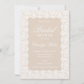 White Lace Bridal Shower 招待状 (正面)