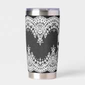 White Lace Gothic Skull 保温保冷タンブラー (正面)